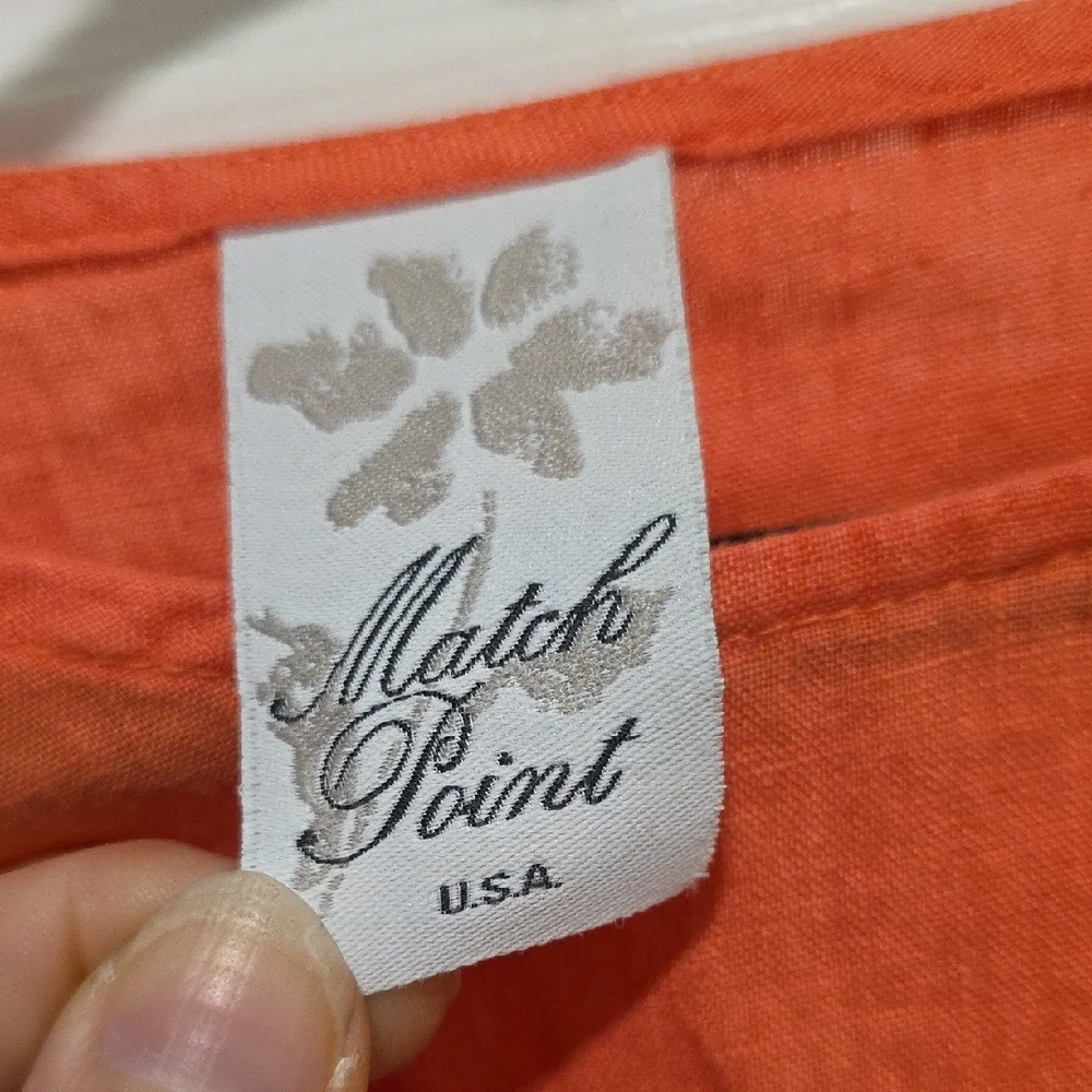Match Point USA 100% Linen Ruffle Bottom Top - Picture 6 of 15